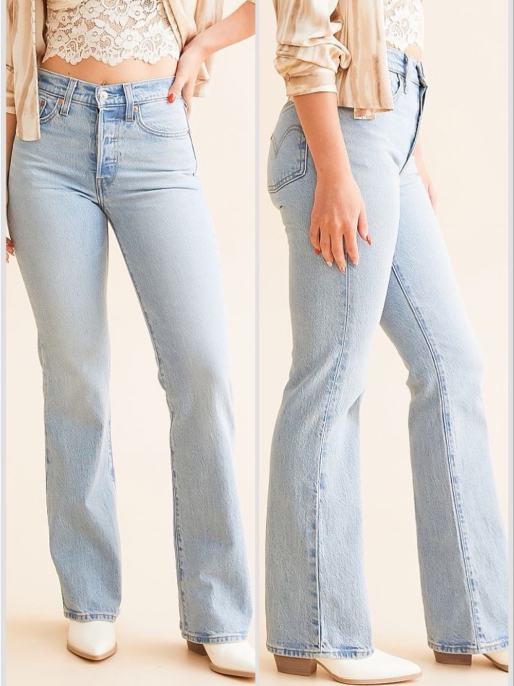 NWT Levi's Wedgie Bootcut Jeans in Blasted Stone Wash sz 27 x 32 - Picture 2 of 12